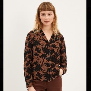 Frank and Oak - Leaf Camp Collar Blouse in brown